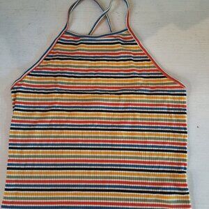 Ambiance Multi Colored Striped Halter Top